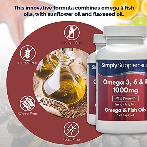 Omega 3-6-9 1000 mg - ¡Bote para 8 meses! - 240 Cápsulas - SimplySupplements