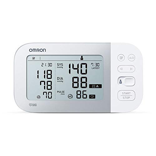 Omron Tensiómetro X7 Smart, monitor para la presión arterial con detector de AFib y Bluetooth, para el hogar y, compatible con dispositivos iOS y Android