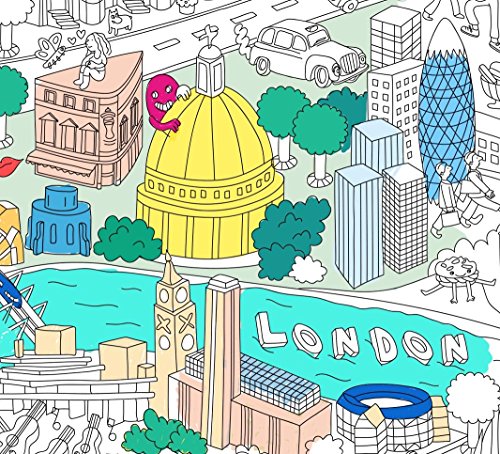 Omy Londres – Póster Gigante para Colorear, Papel, tamaño Mediano, Multicolor