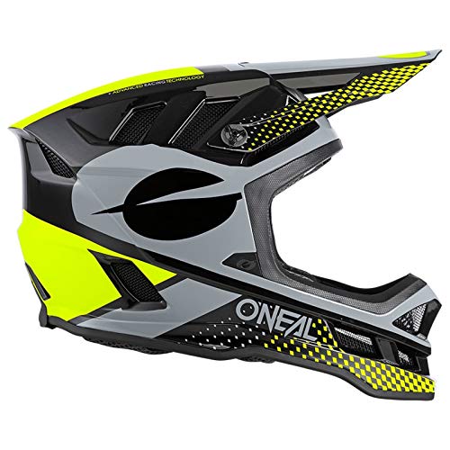 Oneal Blade Polyacrylite Helmet Ace Black/Neon Yellow/Gray XS (53/54) cm Casco Moto MX-Motocross, Adultos Unisex