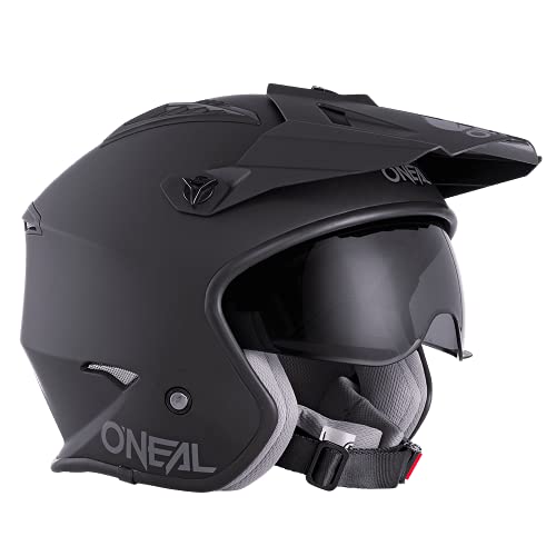 O'NEAL | Casco de Motocicleta | Moto Enduro | Estándares de Seguridad ECE 22.05, Carcasa ABS, Visera Solar integrada | Casco Volt Solid | Adultos | Negro | Talla XL