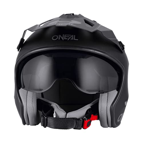 O'NEAL | Casco de Motocicleta | Moto Enduro | Estándares de Seguridad ECE 22.05, Carcasa ABS, Visera Solar integrada | Casco Volt Solid | Adultos | Negro | Talla XL