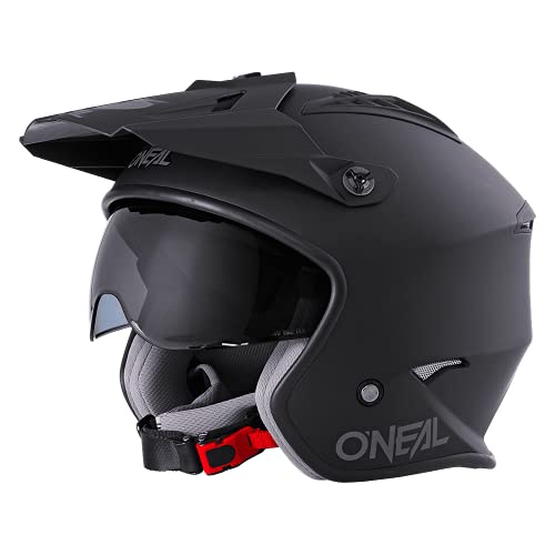 O'NEAL | Casco de Motocicleta | Moto Enduro | Estándares de Seguridad ECE 22.05, Carcasa ABS, Visera Solar integrada | Casco Volt Solid | Adultos | Negro | Talla XL