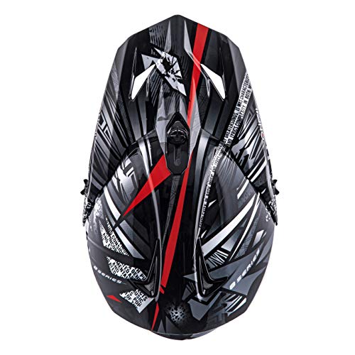 O'NEAL | Casco de Motocross | Motocicleta Enduro | Innovadora y Ligera Carcasa Exterior de Fibra de Vidrio, Cierre de Seguridad en Doble D | Casco 8SRS Synthy | Adulto | Negro | Talla XXL (63/64 cm)