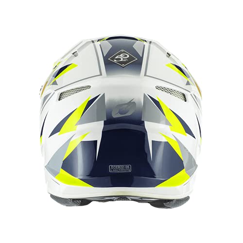 O'NEAL | Casco de Motocross | Motocicleta MX Enduro | Carcasa ABS, Cumple con la Norma de Seguridad ECE 22.05, Compatible con Airflaps™ | Casco 3SRS Triz | Adulto | Amarillo Neón Azul | Talla XXL