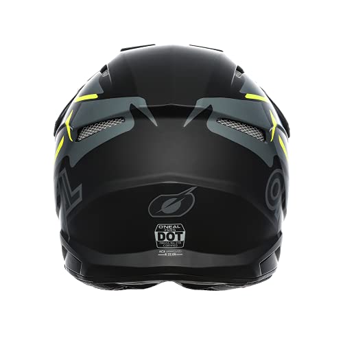 O'Neal | Casco de Motocross | MX Enduro | ABS Shell, Estándar de Seguridad ECE 2205, Óptima ventilación y refrigeración | Voltaje del casco 3SRS | Adultos | Negro Amarillo Neón | Talla L