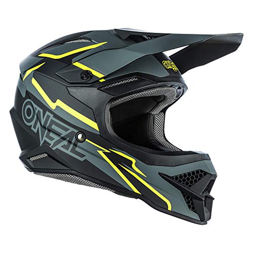 O'Neal | Casco de Motocross | MX Enduro | ABS Shell, Estándar de Seguridad ECE 2205, Óptima ventilación y refrigeración | Voltaje del casco 3SRS | Adultos | Negro Amarillo Neón | Talla L