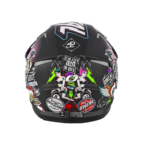 O'NEAL | Casco de Motocross | MX Enduro | Shell ABS, Estándar de Seguridad ECE 22.05, Ventilación para una óptima ventilación y refrigeración | 3SRS Helmet Crank 2.0 | Adult | Multi | Talla XL