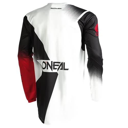 O'Neal Element Jersey SUÉTER, Unisex-Adult, Negro/Blanco/Rojo, L