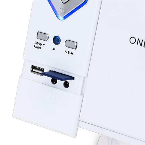 oneConcept V-12 - Equipo de música, Minicadenas de música estéreo, Reproductor de CD y MP3, USB, Ranura SD, AUX, Mando a Distancia, Pantalla LCD, Equipo de música para casa, Montaje en Pared, Blanco