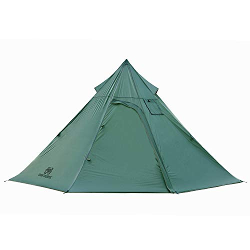 OneTigris | Black Orca Iron Wall Tienda de Chimenea Tienda de Tipi de 7 cámaras y 2 cámaras para Trekking Camping al Aire Libre