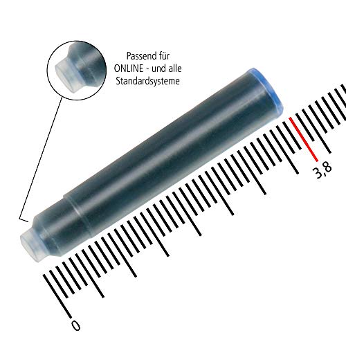 Online 17029 - Recambios de tinta para pluma (9 unidades, tinta azul)