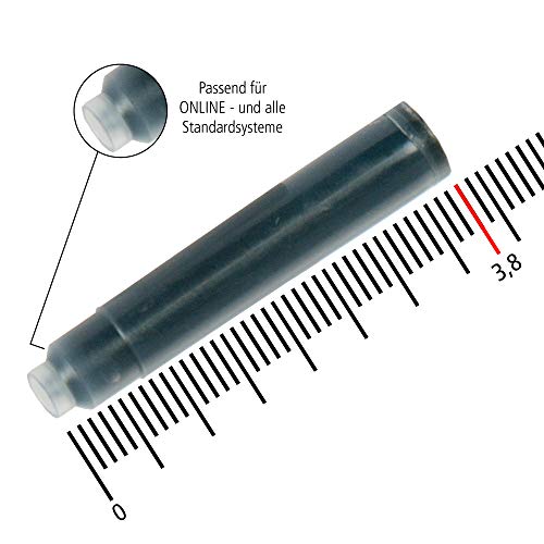 Online 17033 - Recambios de tinta para pluma (9 unidades, tinta negra)