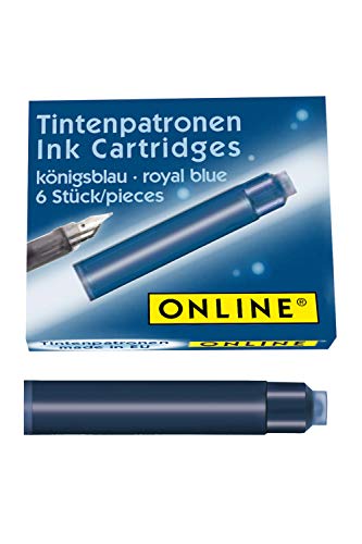 Online Schreibgeräte 17113/12 - Cartuchos para pluma estilográfica, color azul