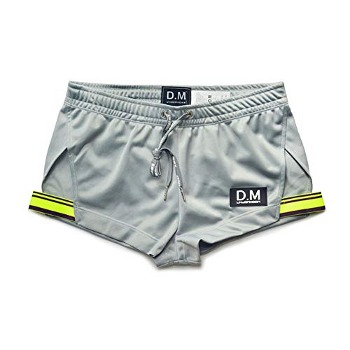 Onloo Pantalones Cortos para Hombres Boxer, Muslos Sexy Ropa Interior De Poliéster De Cintura Baja Dividida Correa Simple Inicio Pantalones De Flecha