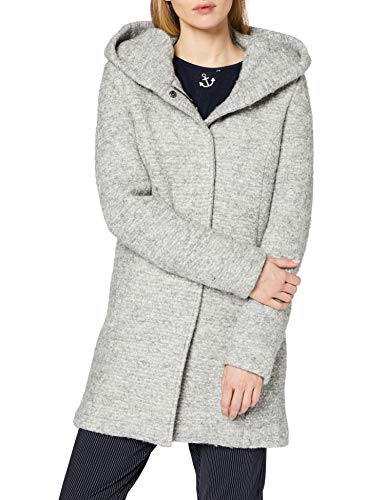 ONLY Onlsedona Boucle Wool Coat Otw Noos Abrigo, Gris (Light Grey Melange Detail:Melange), XL para Mujer