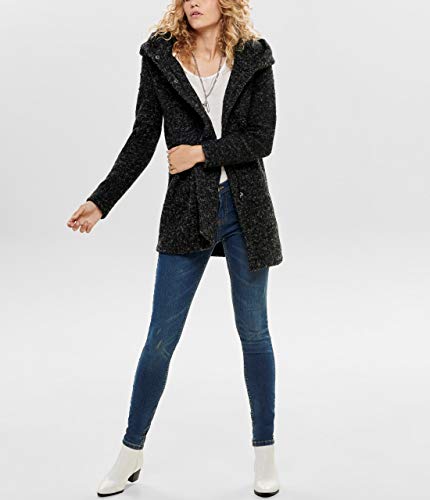 ONLY Onlsedona Boucle Wool Coat Otw Noos Abrigo, Negro (Black Detail:Melange), S para Mujer