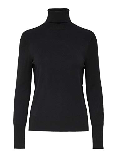 Only Onlvenice L/s Rollneck Pullover Knt Noos Camiseta Cuello Alto, Negro (Black Black), Large para Mujer