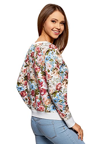 oodji Ultra Mujer Suéter Básico Estampado, Multicolor, ES 34 / XXS