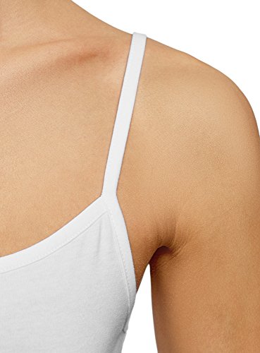 oodji Ultra Mujer Top de Punto con Tirantes Finos, Blanco, ES 40 / M