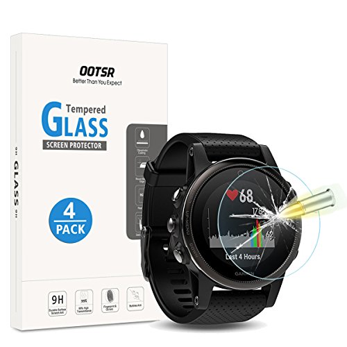 OOTSR (4 Piezas) Protector de Pantalla para Garmin Fenix 5S Cristal Templado para Garmin Fenix 5S [No Cabe Otra Serie de Fenix 5S]