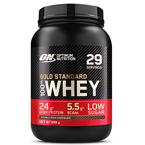 Optimum Nutrition Gold Standard 100% Whey Proteína en Polvo, Glutamina y Aminoácidos Naturales, BCAA, Double Rich Chocolate, 29 Porciones, 899 g, Embalaje Puede Variar