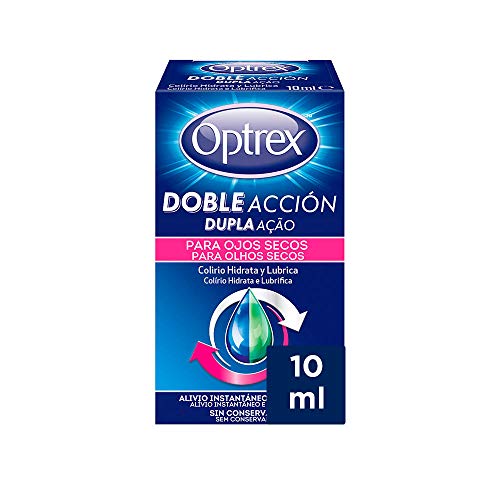 Optrex Colirio Doble Acción para Ojos Secos, Multidosis, Estándar