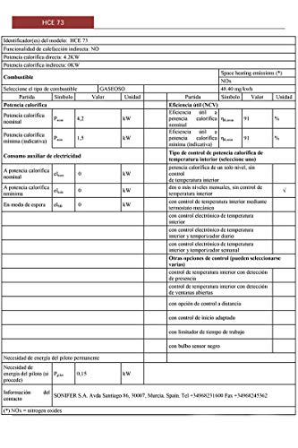 Orbegozo HCE 73 - Estufa de gas butano, cerámica, 4200 W, 3 niveles de potencia