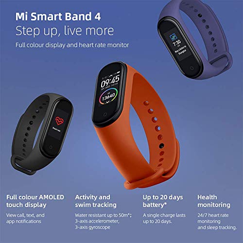 Original Xiaomi Smart Band 4, Adultos Unisex, Negro, Talla única