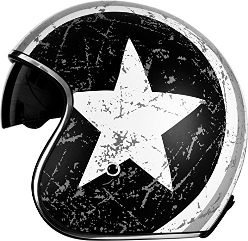 Origine Helmets Sprint Rebel Star Grey - Casco Abierta, Blanco/Gris, XS (54 cm)