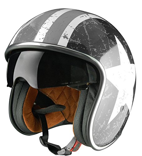 Origine Helmets Sprint Rebel Star Grey - Casco Abierta, Blanco/Gris, XS (54 cm)