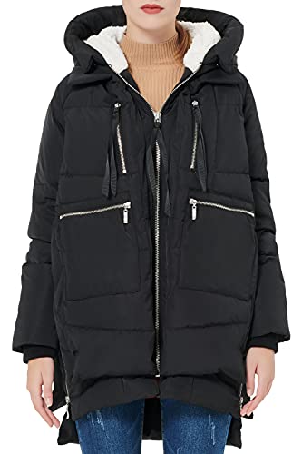 Orolay Chaqueta de Plumón Gruesa con Capucha para Mujer Negro XS