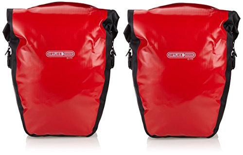 Ortlieb Back-Roller City - Juego de bolsas para parte trasera de bicicleta, color rojo/negro (2 unidades x 20 L)