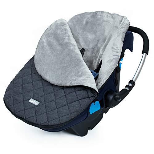 Orzbow saco grupo 0 universal, Saco silla paseo invierno funda maxicosi para Cochecito coche bebe - impermeable y cortavientos (Gris oscuro)