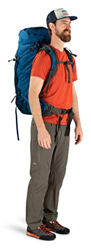 Osprey Aether 65 Mochila de Hombre para excursiones, Azul (Deep Water Blue), Talla L/XL