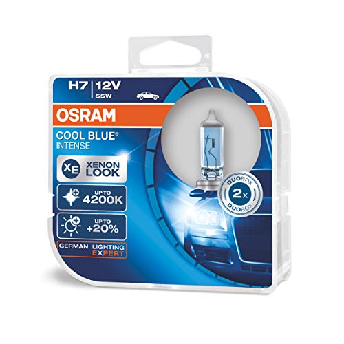 Osram H7 Cool Blue Intense - Lámpara para Faros Halógena, Automóvil de 12 V, Estuche Doble (2 unidades)