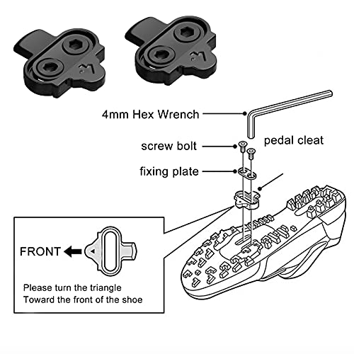 otutun Kit de Tacos de Bicicleta, Sujecion Pedal ,Tacos de Pedal de Bicicleta, Placa de Pedal de Bloqueo de Bicicleta de Montaña de Carretera Interior Cleat Set Compatible con Shimano SPD