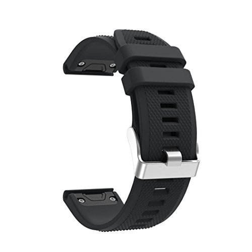 OverDose Correa de Reloj Correa de Banda Suave de instalación rápida para Garmin Forerunner 935 GPS Watch (Negro)