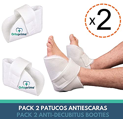 Pack 2 Patucos Antiescaras OrtoPrime - Cojines Antiescaras Pies Codos - Protectores de Cama y Silla de Ruedas - Taloneras Antiescaras Ortopédicas Colchón Antiescaras - Protector Talón 2 Unidades