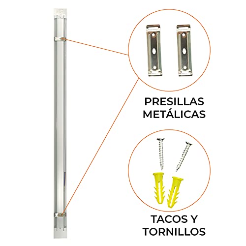 Pack 2X Lampara Luminaria LED 120cm. 40w. Color Blanco Frio (6500K). 4000 Lumenes. IP44. T8 integrada. A++