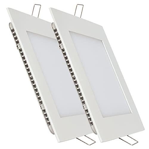 Pack 2x Panel LED Cuadrado Empotrar. 20W. Color Blanco Calido (3000K). 1800 lumenes. Driver incluido.