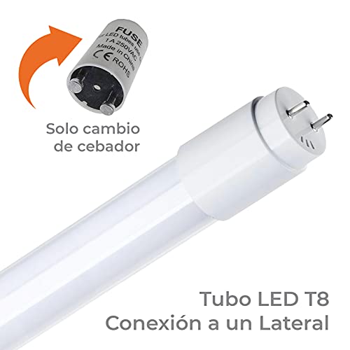 Pack 2x Tubo LED 120cm 18w. Color Blanco Cálido (3000K). 1800 lumenes. Cebador Led incluido.