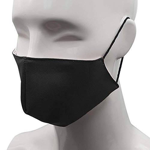 Pack 4 UDS MASCARILLAS DE Tela Lavable Reutilizable 2 Capas Doble Ajuste Elastico. (NEGRO)