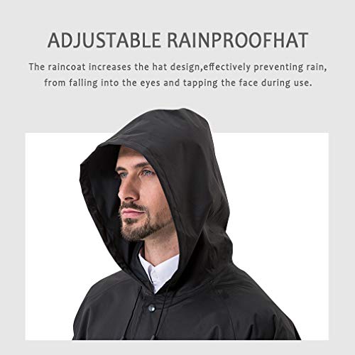 Pahajim Largo Impermeable Reutilizable Chubasquero,para La Lluvia Portátil para Adultos Adolescentes Sobretodo,con Reflectantes Tiras,Transpirable,para Exterior,Senderismo (XXL, amarillo)