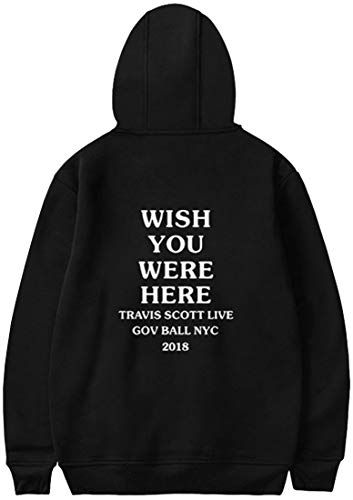 PANOZON Sudadera Hombre Impresión de Travis Scott Astroworld Pull-Over Chaqueta con Capucha Casual Street (XL, A-Negro 91)