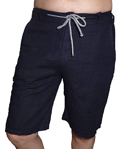 Pantalón corto Bermuda Rodillera lino ligero verano cremallera hombre niño turquesa 40