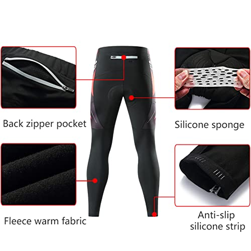 Pantalones De Ciclismo para Hombre con Relleno 3D para Bicicleta De Carretera, Mallas Largas con Bolsillos para Montar En Bicicleta Al Aire Libre,Azul,XXL