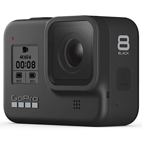 Paquete de GoPro HERO8 Black, cámara de acción impermeable con pantalla táctil 4K Ultra HD Video, 12 MP, fotos, 1080p Live con accesorios, batería GoPro de EE. UU. + tarjeta PNY U3 microSDHC de 64 GB