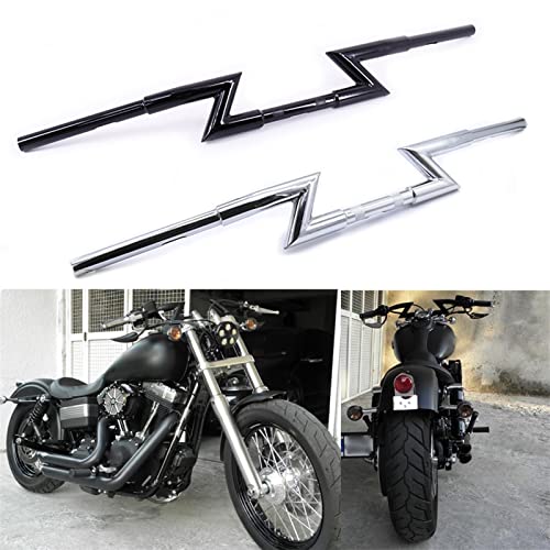 para Yamaha para Honda, Manillar De Motocicleta, Barra De Arrastre, Barra Z, Universal, 7/8 `` 25mm, Bicicleta De Tierra, Cafe Racer, Personalizado, Crucero, Chopper Bobber (Size : Black)