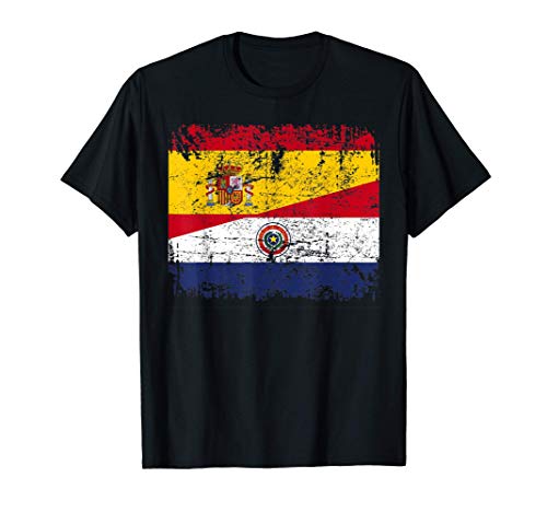PARAGUAY ESPAÑA BANDERA de la AMISTAD PARAGUAY Camiseta